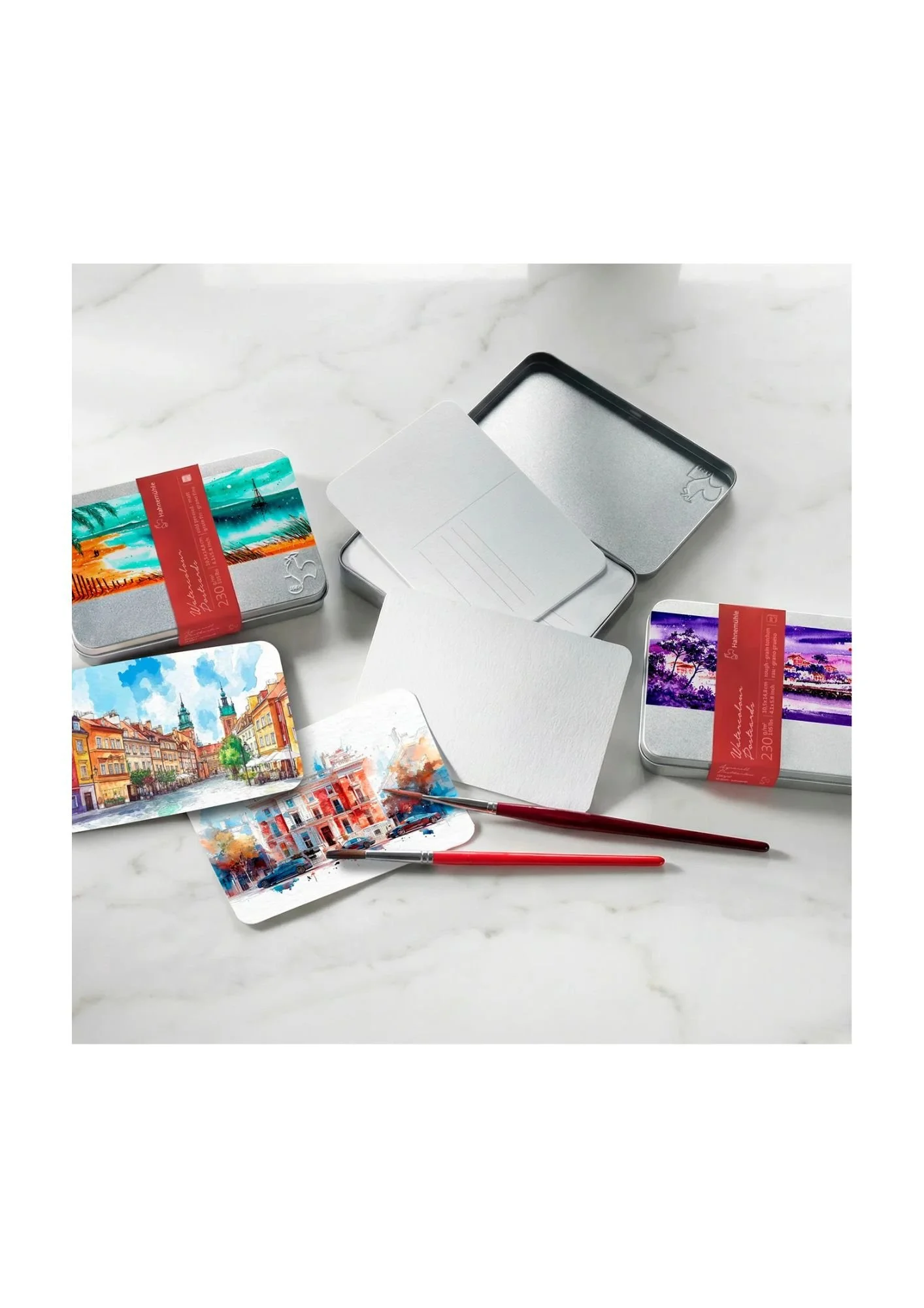 Hahnemühle - 30 Aquarell-Postkarten  - 230 g/m² - Metallbox