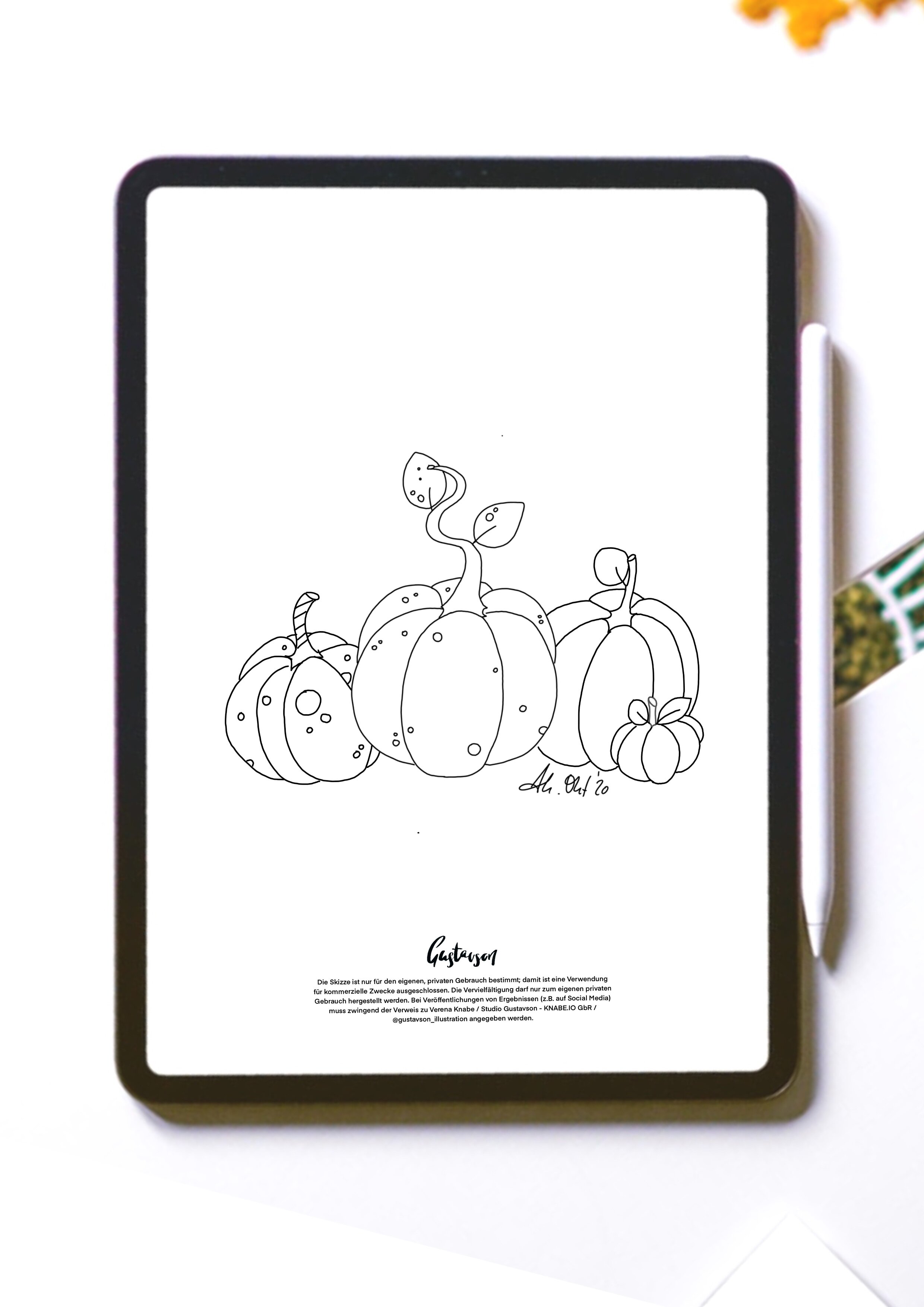 Skizze #malenmitdenknabes - Kürbis Teil III