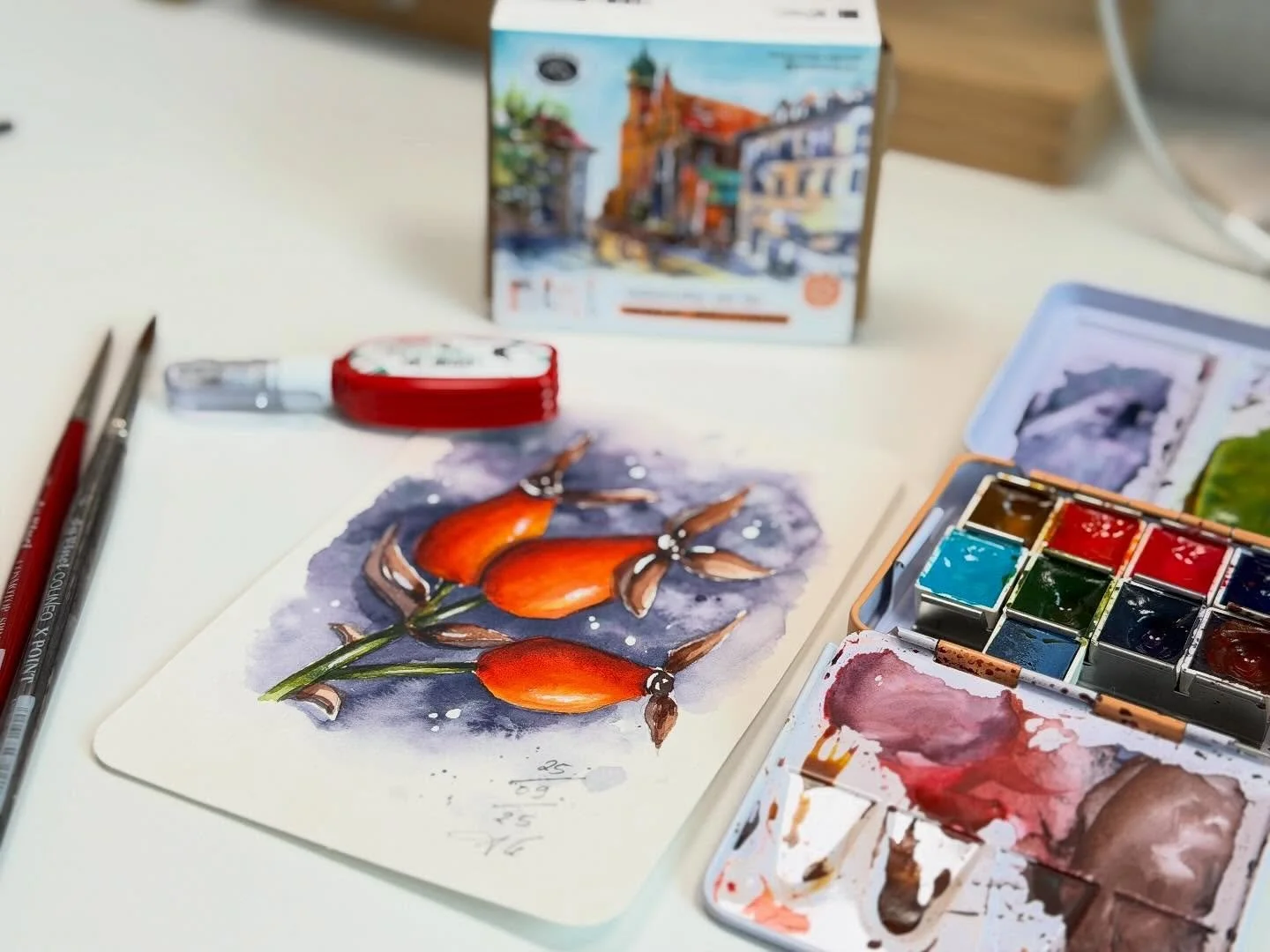 Neues Video auf YouTube online 🍂 🧡 🎥 

Malen mit mir gemein und den @roman_szmal_art Aquarellfarben wundersch&ouml;ne Hagebutten. 

Alle Materialien sind im Beitrag verlinkt und sind in unserem Onlineshop www.gustavson.store erh&auml;ltlich! 👌🏻

