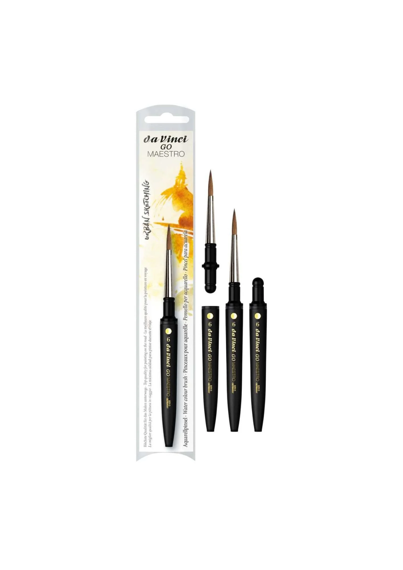 da Vinci - 8510 GO MAESTRO Reise-Aquarellpinsel rund verschiedene Größen