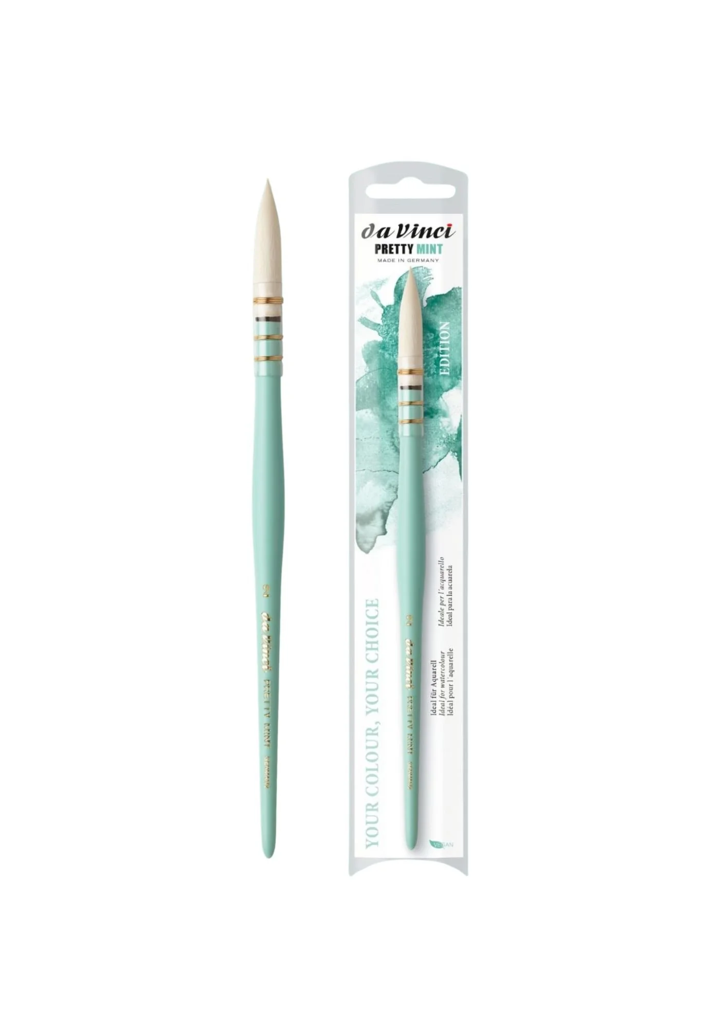 da Vinci - 496 PRETTY MINT - EDITION - Verwaschpinsel mittellang