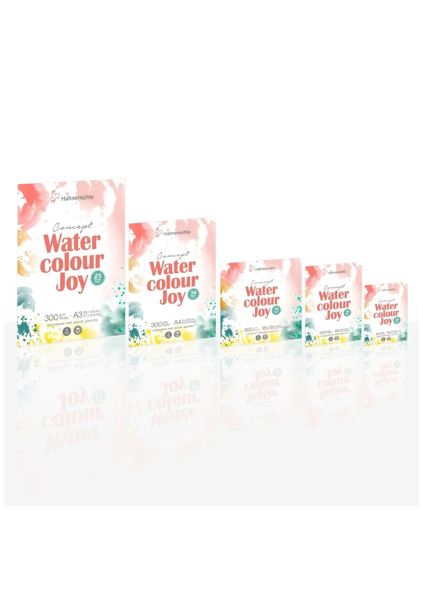 Hahnemühle - Concept Watercolour Joy - Block mit 50 Blatt verschiedene Größen