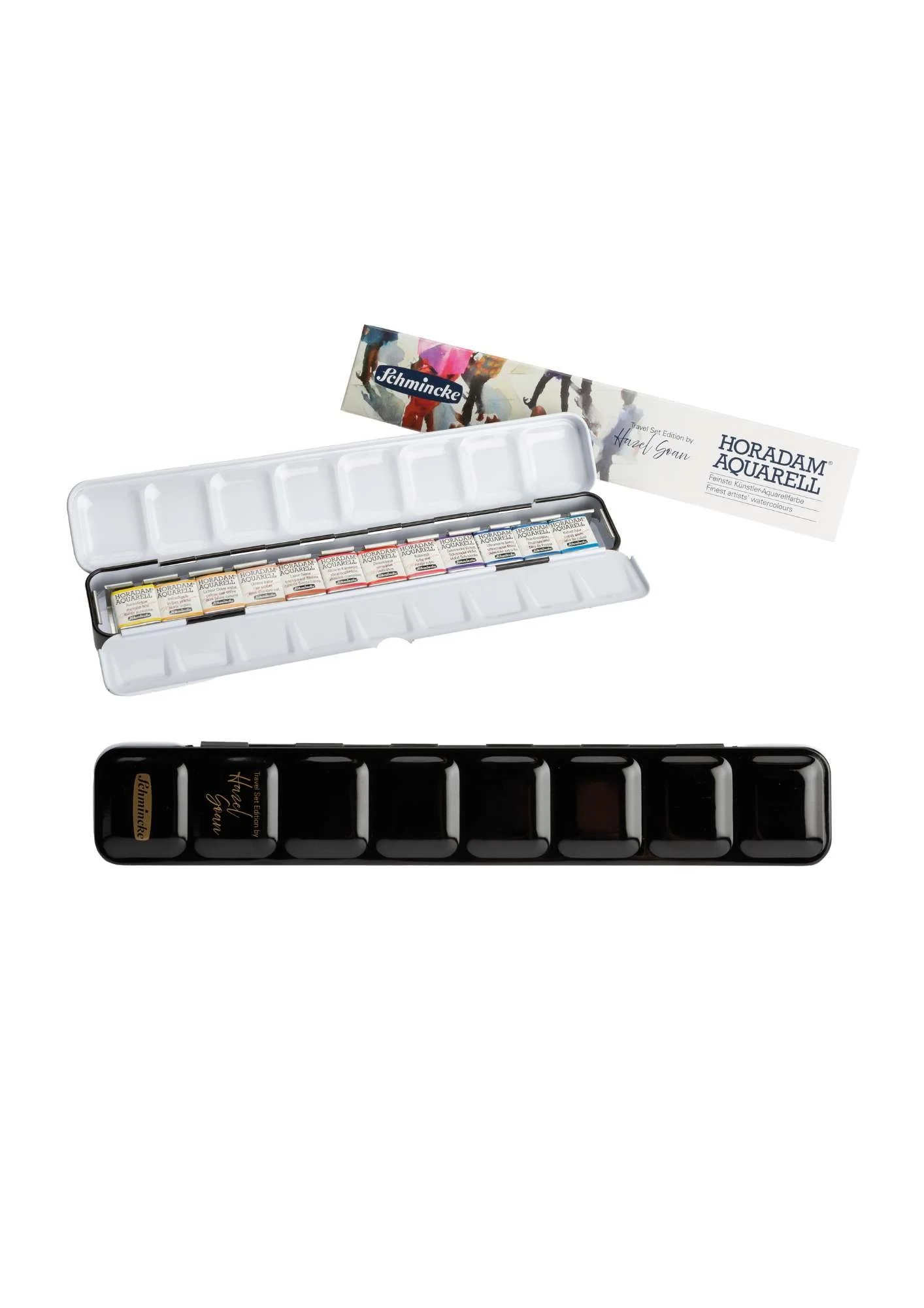 Schmincke - 74 666 HORADAM Einschienen -Metallkasten 12 x 1/2 Näpfchen Hazel Soan