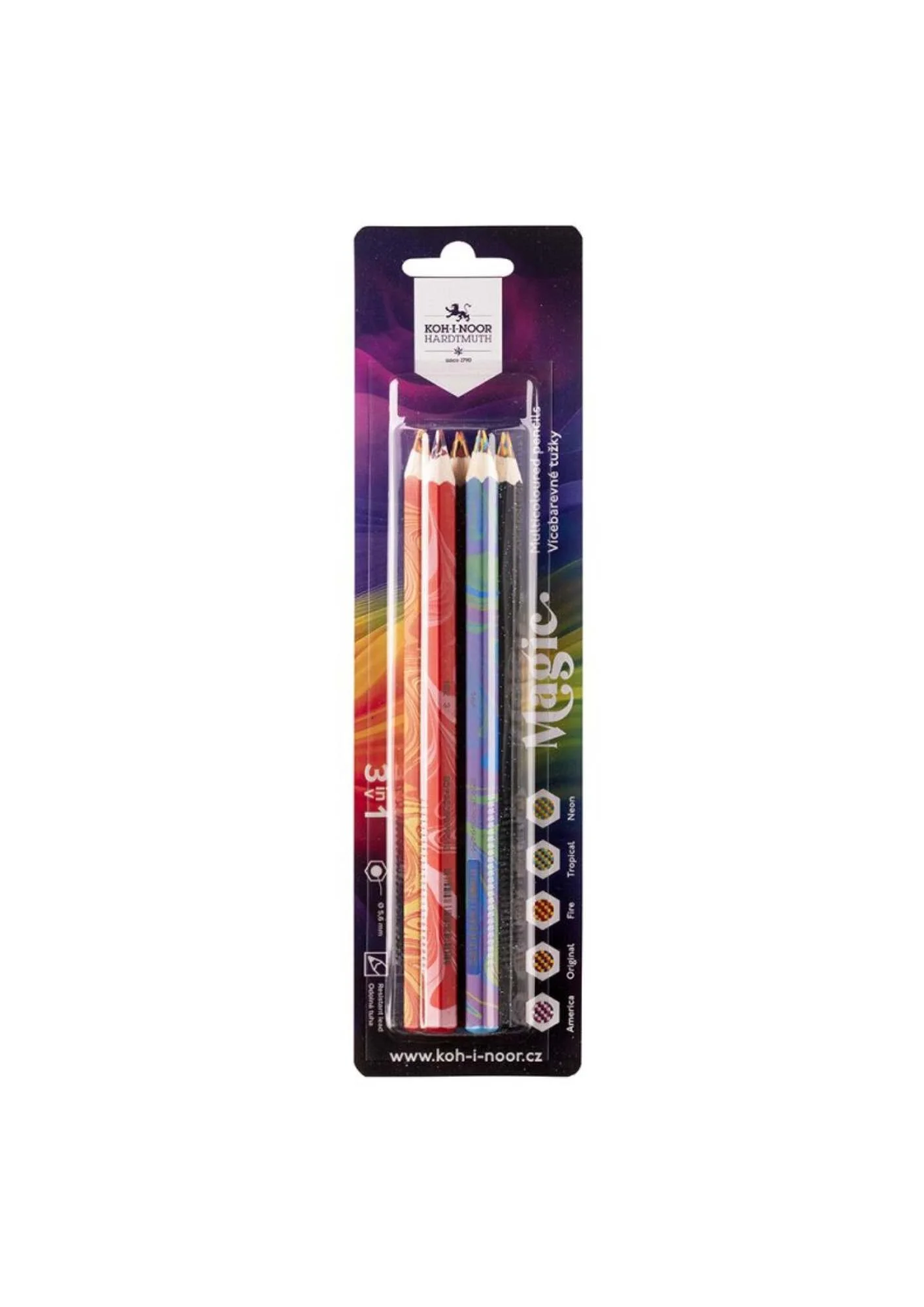 KOH-I-NOOR - Farbstift Magic - Jumbo 5,6 mm Mine im 5er Set