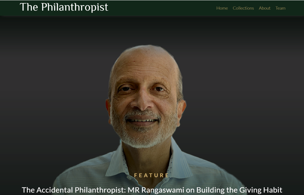Nr Rangasami The Accidental Philanthropist: MR Rangaswami on Building the Giving ...