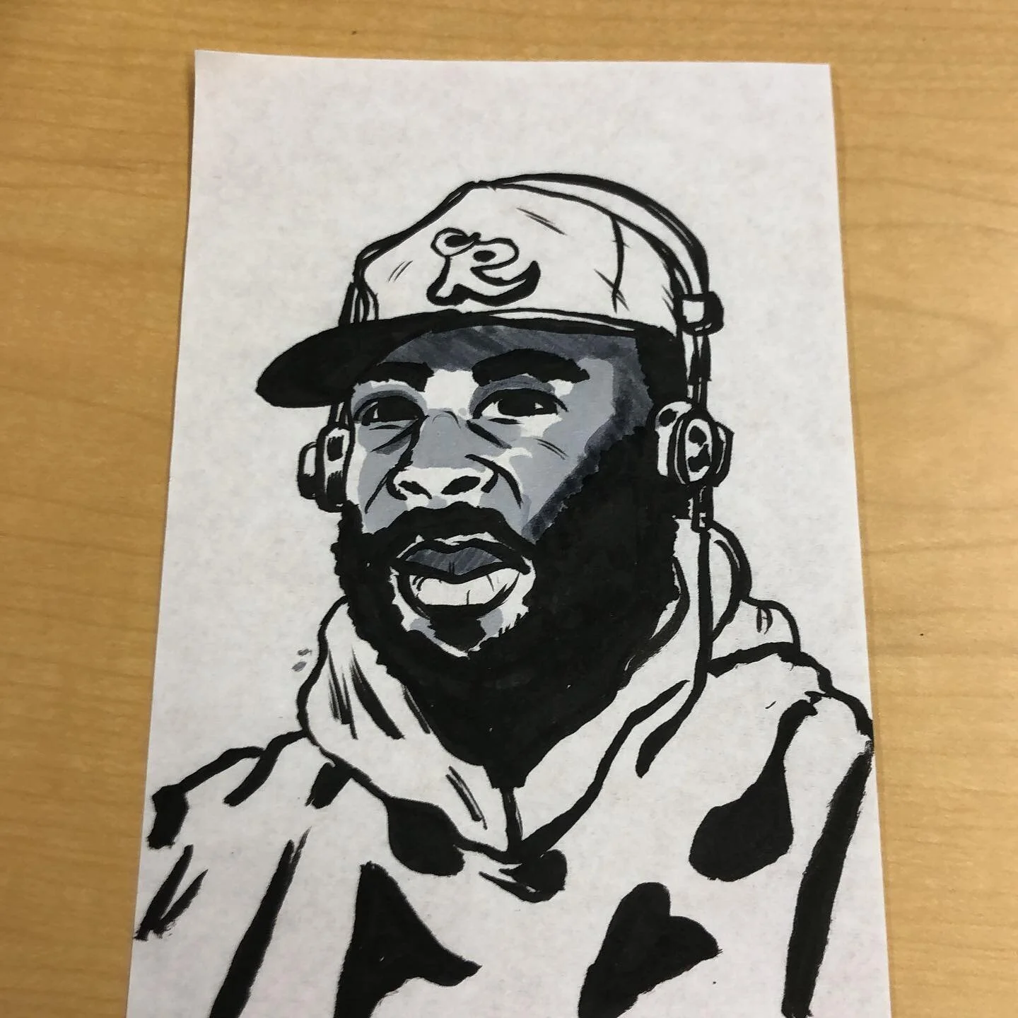 Haven&rsquo;t been feeling very creative lately.. I have to keep forcing myself to sketch daily. Quick self portrait during a work call. 

#sketch #inktober2020 #ink #illustration #art #kweelart