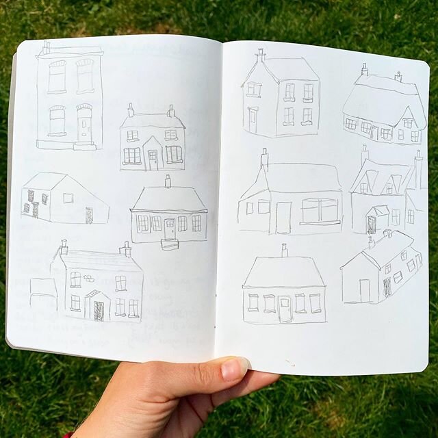 House &amp; home. Shelter, perch, dwell and haunt. 🏠 
Sketching embroidery detail ideas. #thethreadhouse #sketchbook #sketching