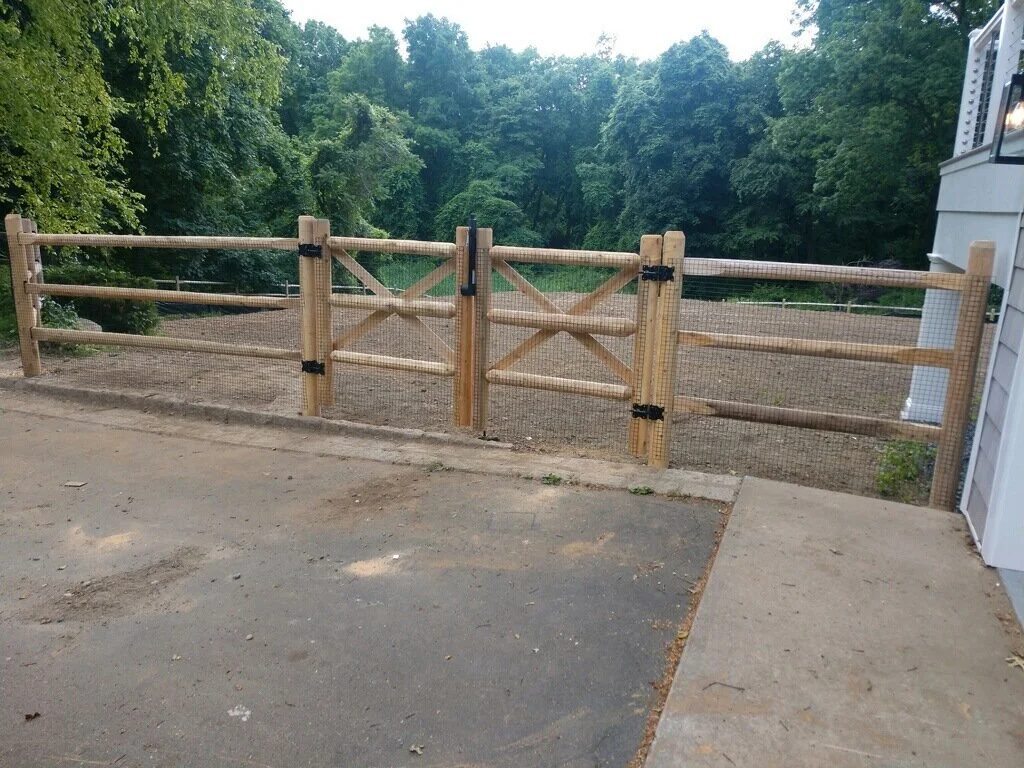Ceder Post Railing ROUND CEDAR POST AND RAIL — MID HUDSON FENCE CO. 845-221-8700