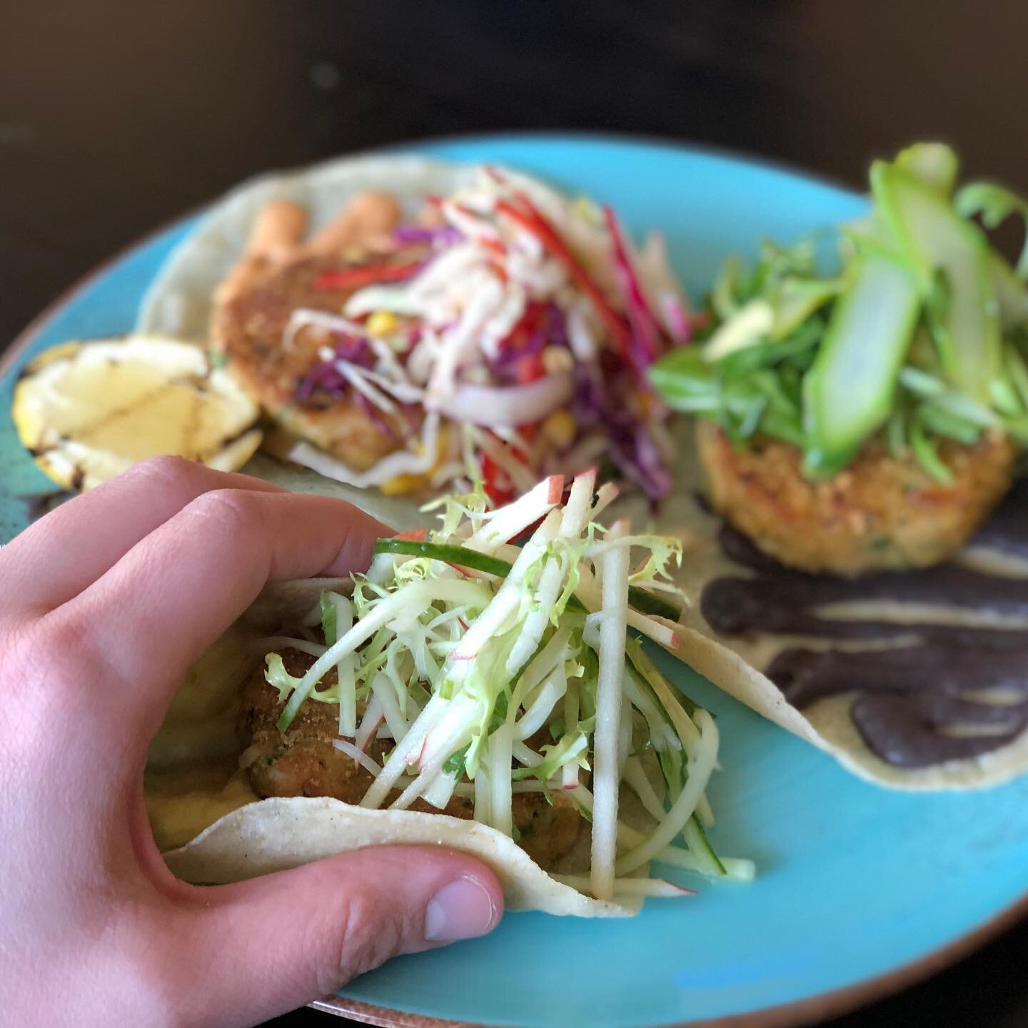 Have you stopped in this week for Fish Taco Madness?! Cast your vote for your favorite Mahi Mahi Tacos while they are still available. These delicious Crab Cake Tacos take over next week!