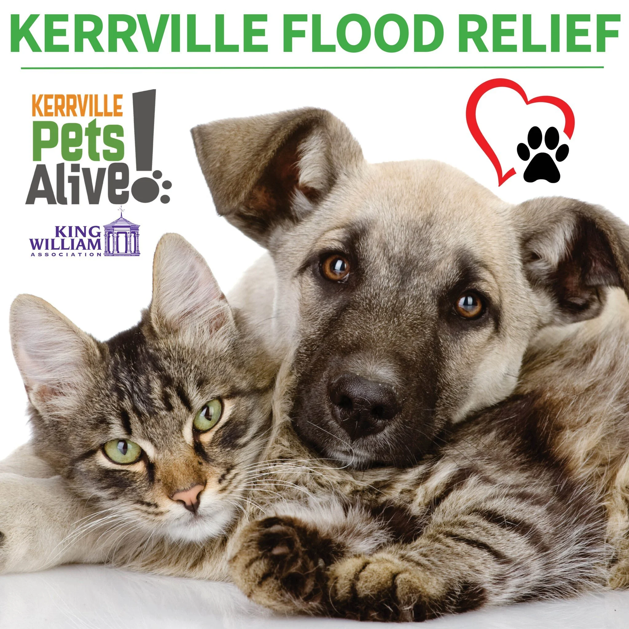 In response to the devastating floods affecting our neighbors in the Hill Country, the King William Association will match up to $2,500 in donations to Kerrville Pets Alive. @kerrvillepetsalive is working on the ground to reunite lost pets with their