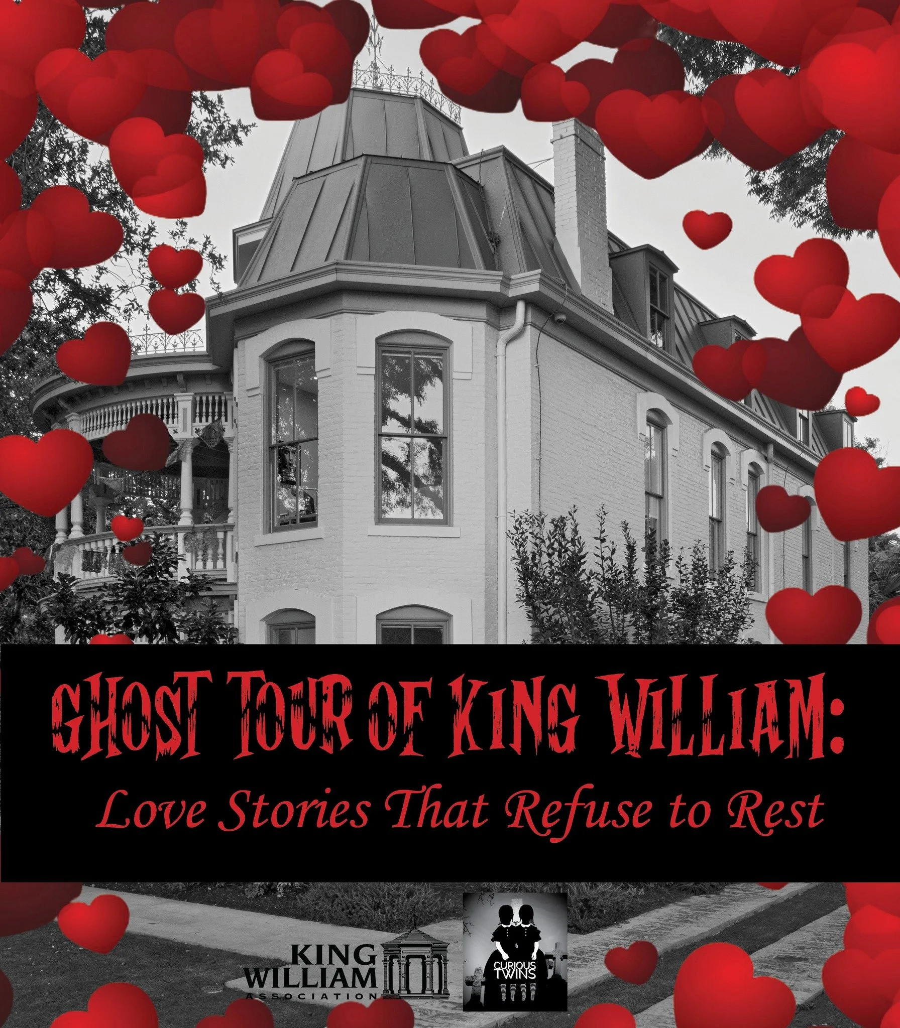Love stories don&rsquo;t always end&hellip; some linger.

Celebrate Valentine&rsquo;s Day with a hauntingly romantic evening in the historic King William District. Join Curious Twins Paranormal Tours for a guided nighttime walk exploring whispered my
