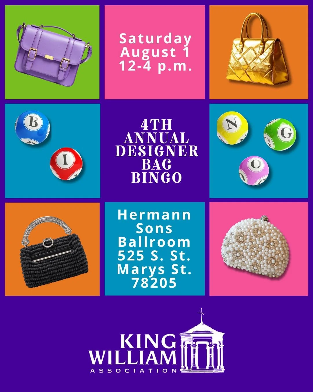 TICKET NOW ON SALE: Designer Bag Bingo

Grab your lucky dauber and your best friends. Designer Bag Bingo is back at the Hermann Sons Ballroom on Saturday, August 1, 2026!

Get your tickets before they sell out: https://bit.ly/Designer-Bag-Bingo

We a