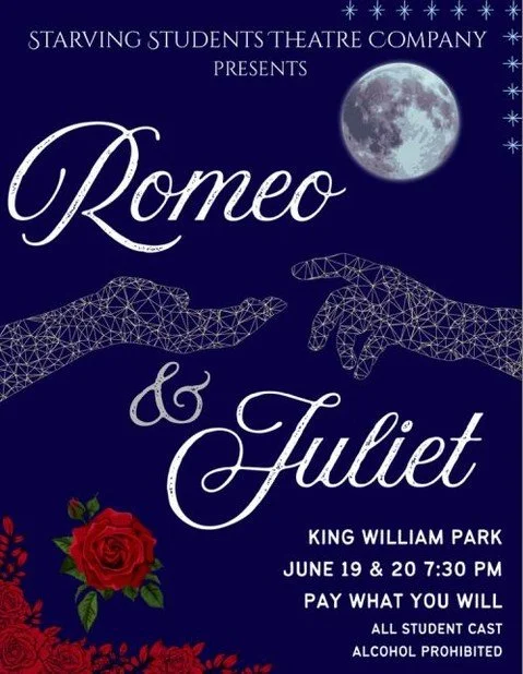 Theater in the park is back this June! @starvingstudentstheatreco presents Romeo &amp; Juliet at King William Park. Come out to enjoy a classic story brought to life by an all-student cast right under the stars.

Pack your lawn chairs, blankets, and 
