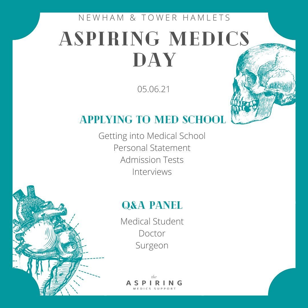 Hey guys! Tomorrow we will be having an Aspiring Medic&rsquo;s Day for the London Boroughs of Newham and Tower Hamlets! If you are a student living or studying in one of these boroughs and have not already signed up, please email us! Hope to see some