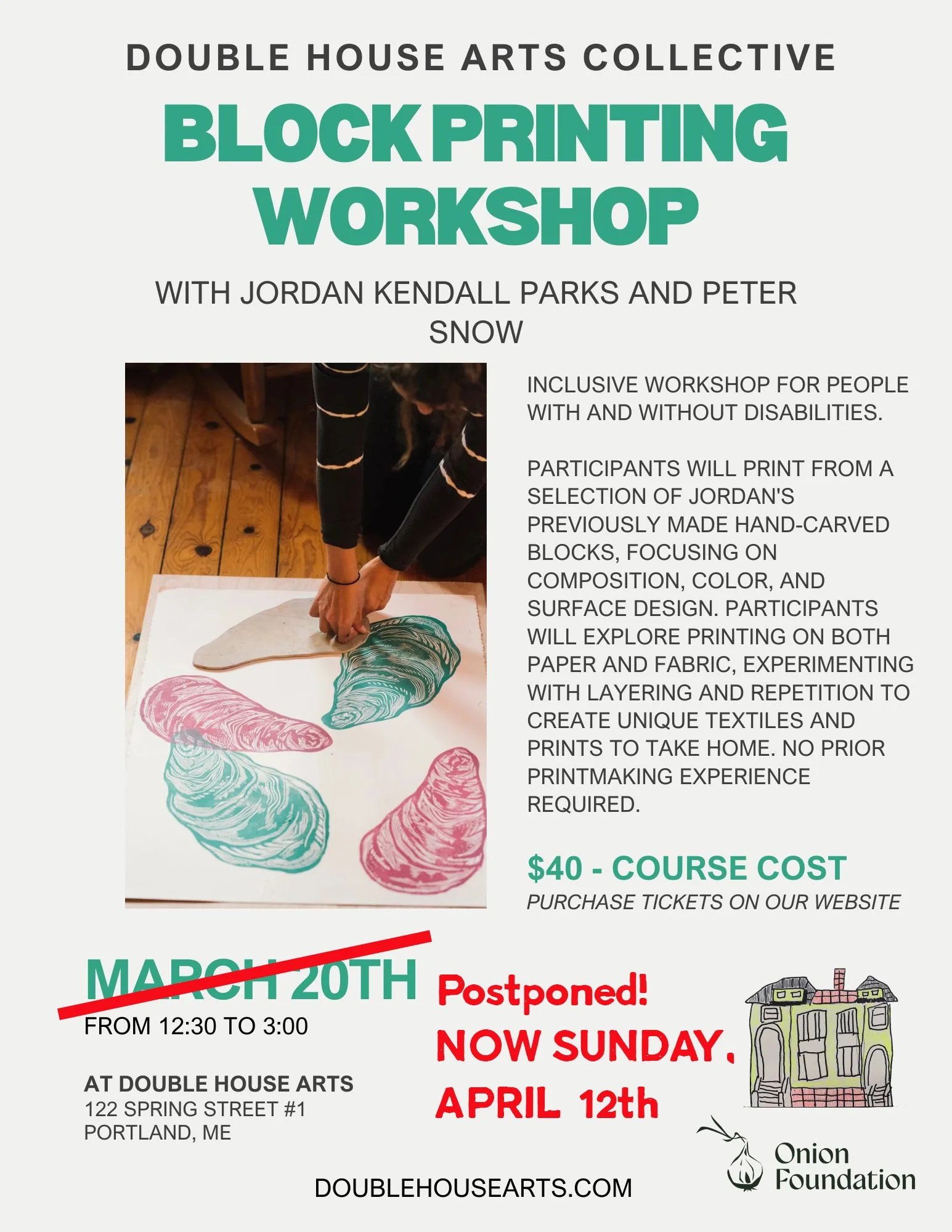 Blockprinting Workshop: Sunday, April 12