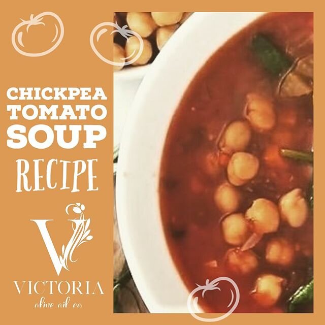 Chickpea Tomato Soup
1 tablespoon of Herbes of Provence Olive Oil
1 large onion, diced small pieces
4 celery branches, diced small pieces
2 carrots, diced small pieces
2 cloves garlic, chopped
Coarse salt and ground pepper
1 can of chickpeas 
1 can o