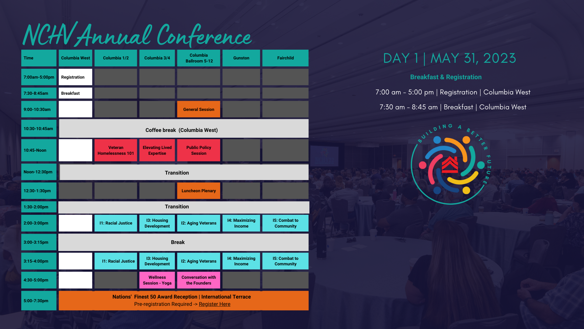 Conference Schedule — NCHV Annual Conference