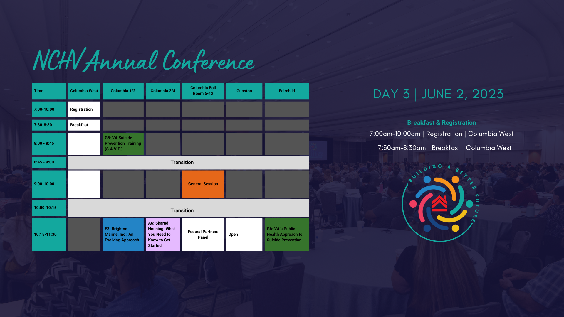 Conference Schedule — NCHV Annual Conference