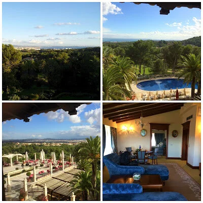 Views from our room, plus a glimpse inside it. 