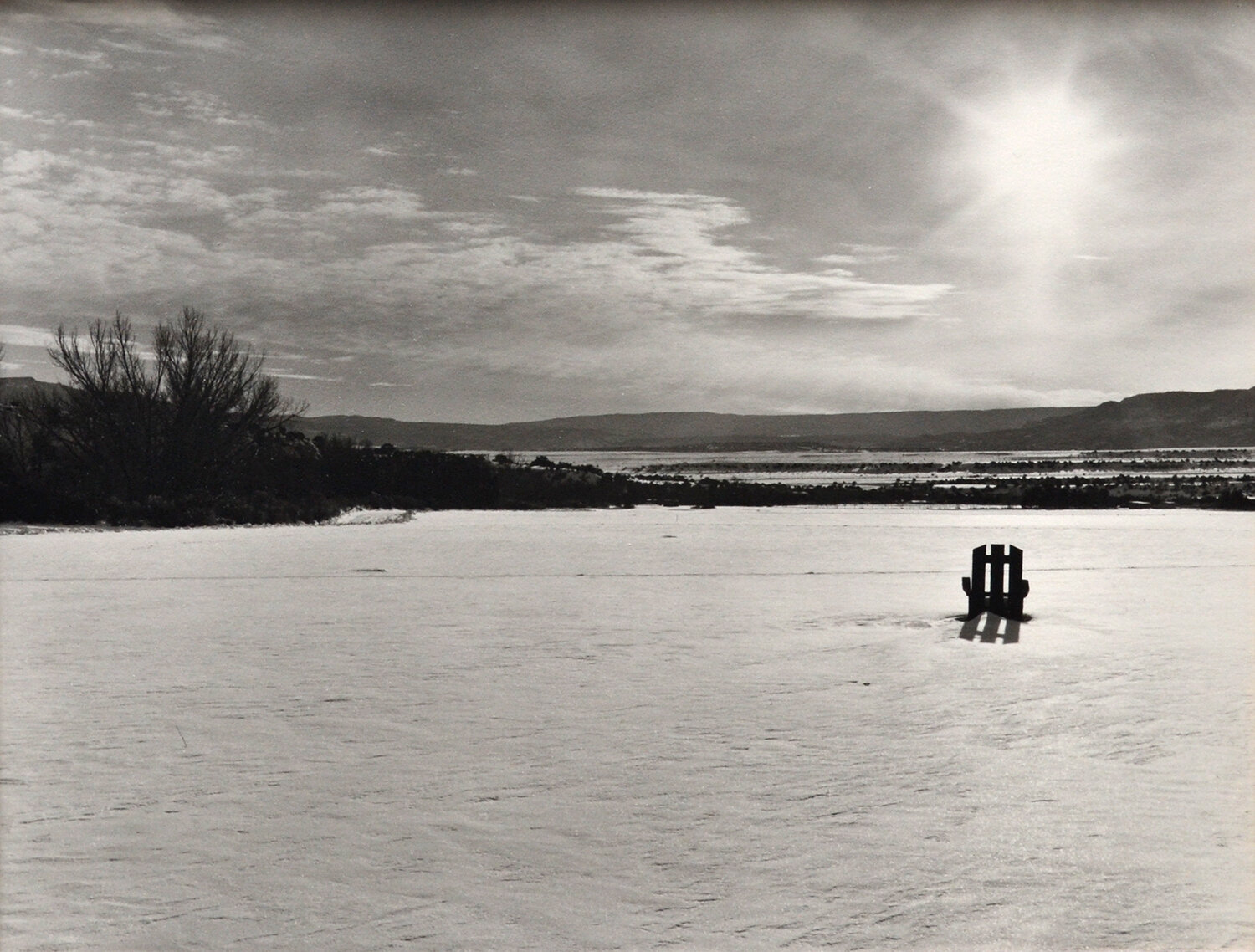 Janet Russek: Lone Chair in Snow Covered Alfalfa Field, 1990