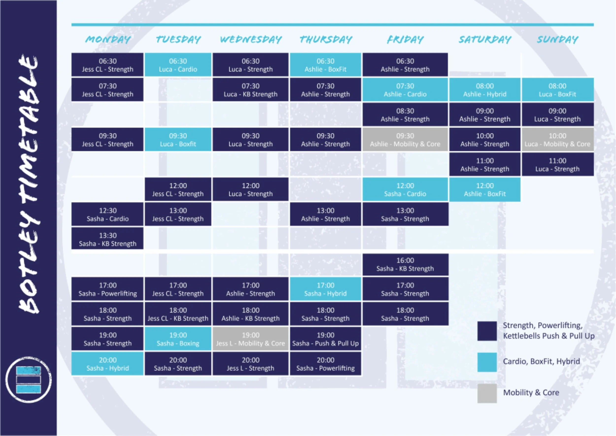 Class Timetable β The Project PT - Empowering through Movement