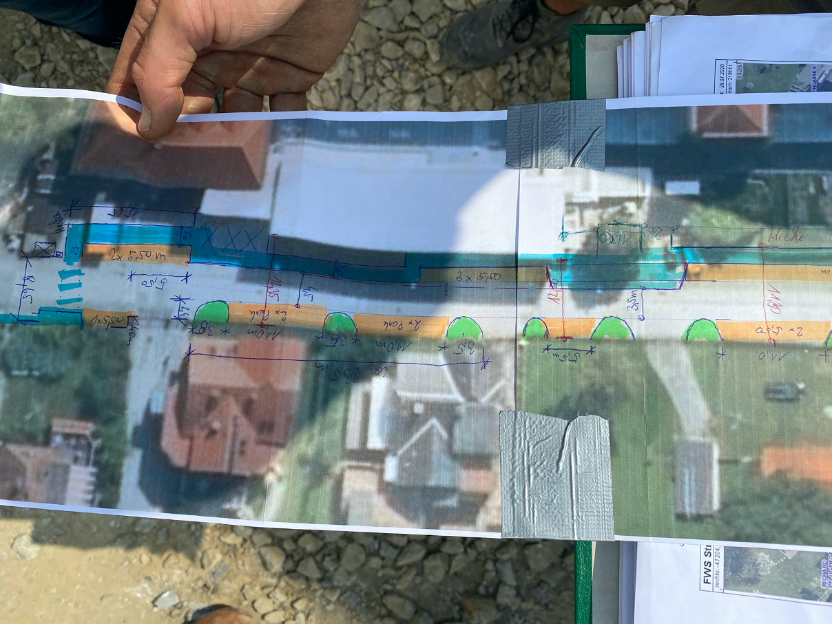 Bauplan der Bauleitung, Stand 12. August 2020