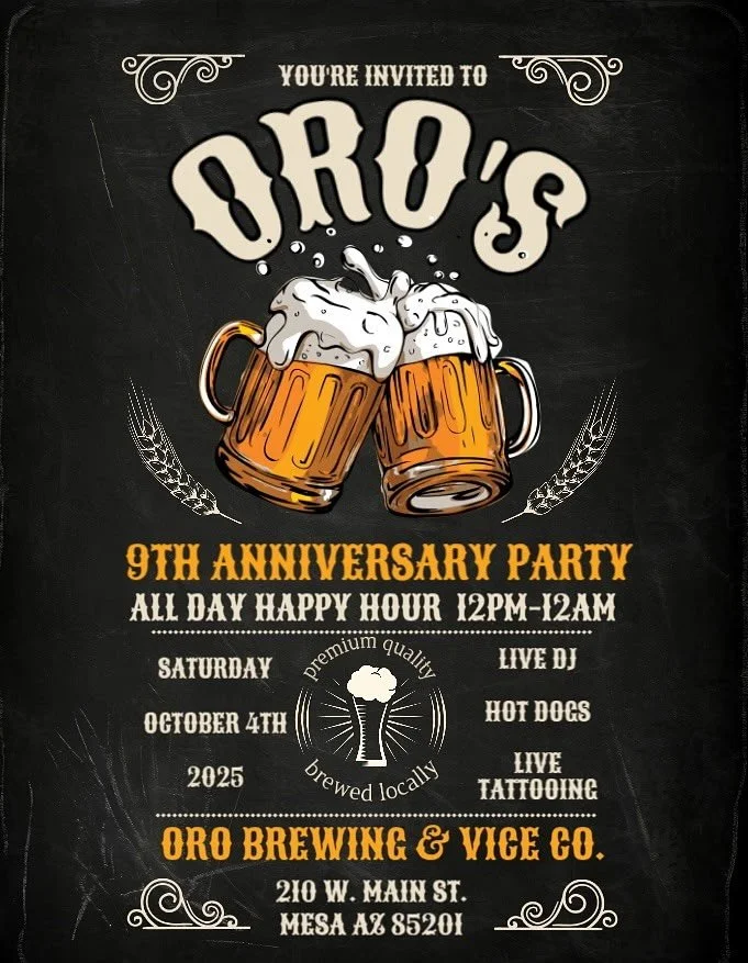In case you missed the last post here’s your friendly reminder! 
Oro’s anniversary party is around the corner!!🍻 2 tattoo artists, cold beer, and all the good vibes. Don’t miss the fun this Saturday!
The first post showed off som
