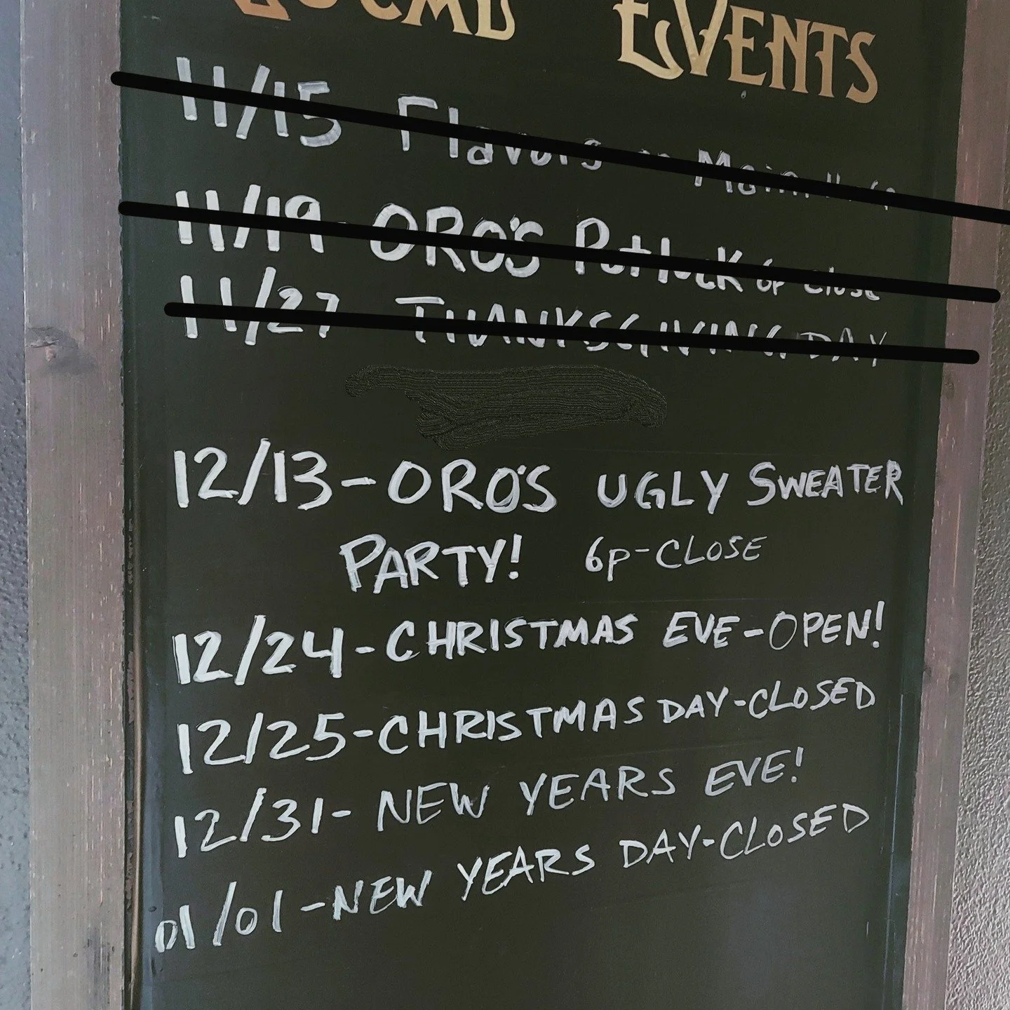 We&rsquo;re running out of events!
As the year comes to a close, we have one last big event on the calendar! Everyone loves ugly sweaters, and the holidays bring them out in force. 😊 Wear yours into the Oro taproom on Saturday, December 13th to show