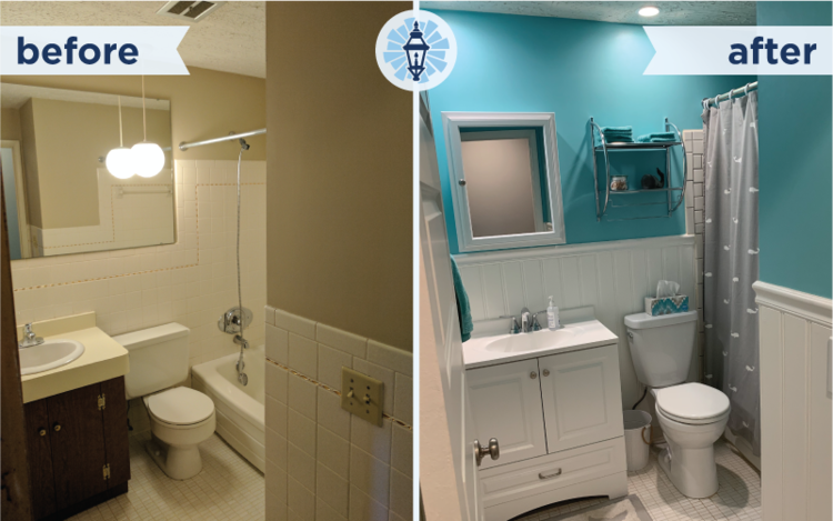 Vintage Bathroom Gets A Modern Makeover, Bathroom Makeover Before And After Photoshoot
