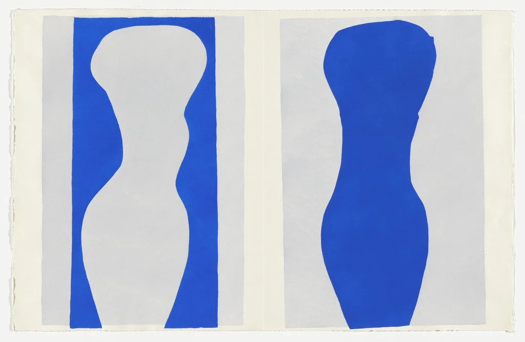 Henri Matisse, Forms (Formes) from Jazz: blue and white abstract shapes
