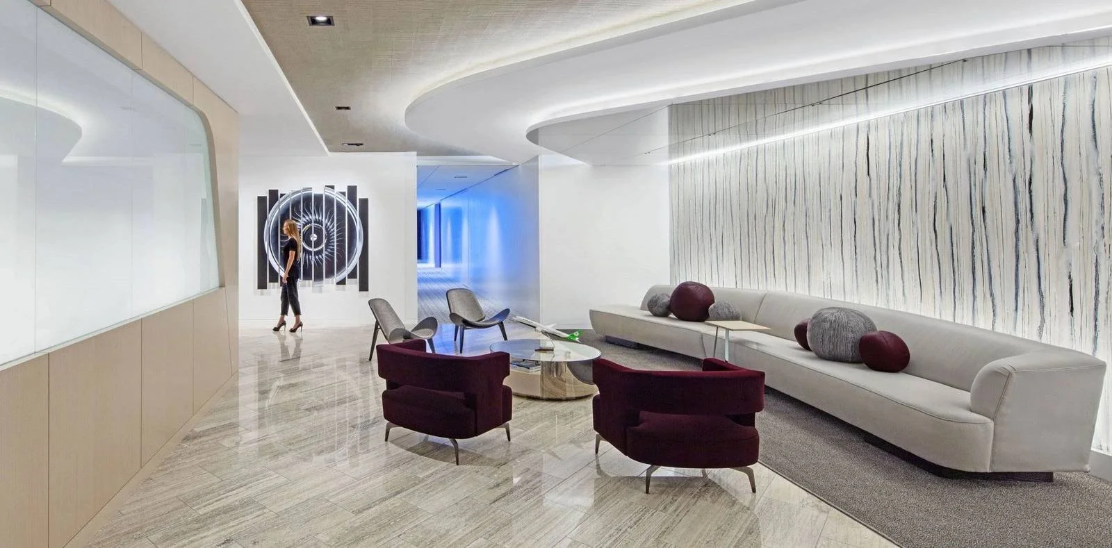 Lobby of Air Lease Corporation in Los Angeles.
