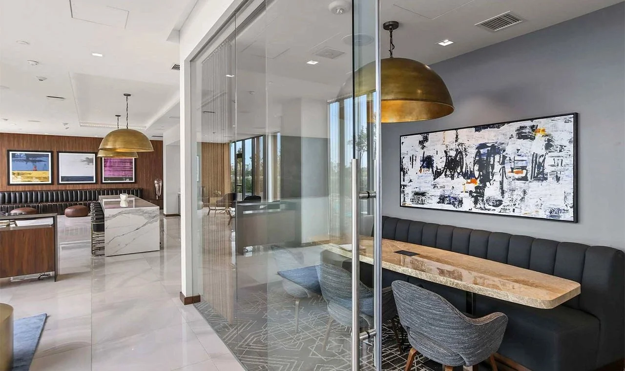 Lounge at Vision on Wilshire, a luxury multifamily residential property developed by UDR in Los Angeles, California.