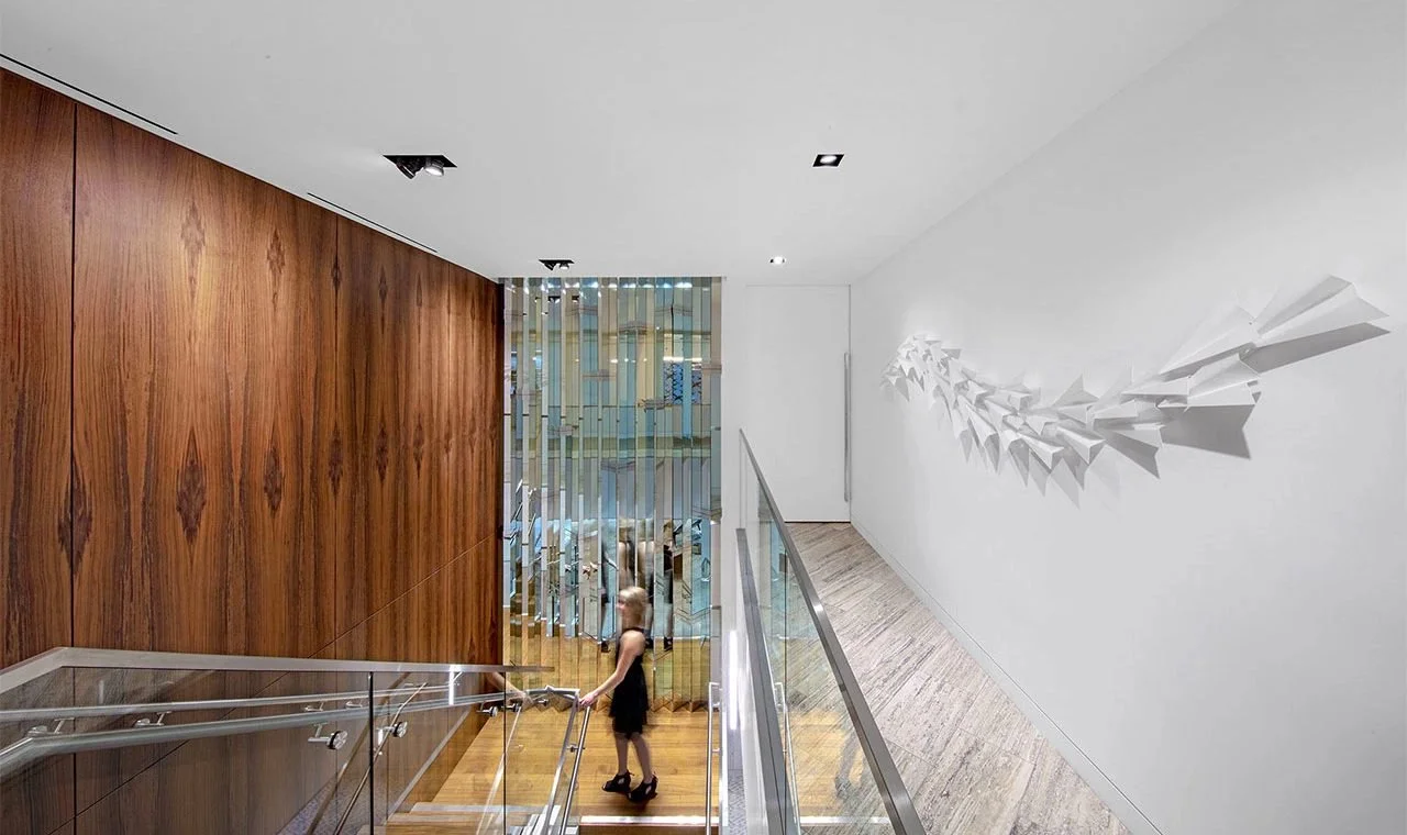 Lobby and artwork at Air Lease Corporation’s corporate offices in Los Angeles, California.