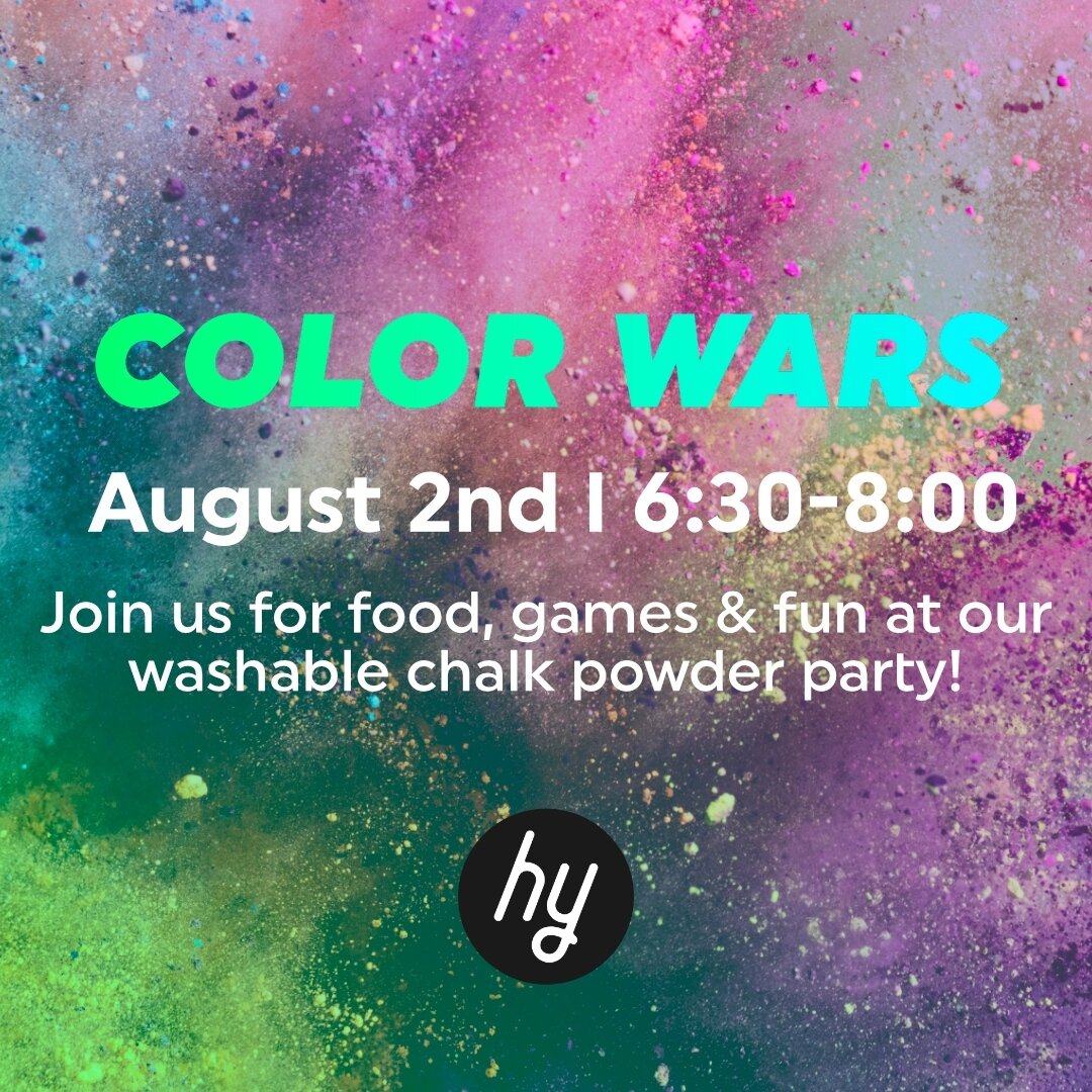 Color Wars are happening TONIGHT!!! Wear white clothes that can get messy! Come hungry as we will also have food. Grab your friends and we can't want to see you there!