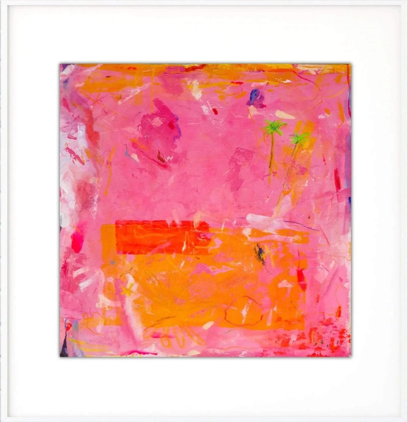 Wannabe Tropics | Acrylic, Pastel | 2023 | 17"x17" raw canvas