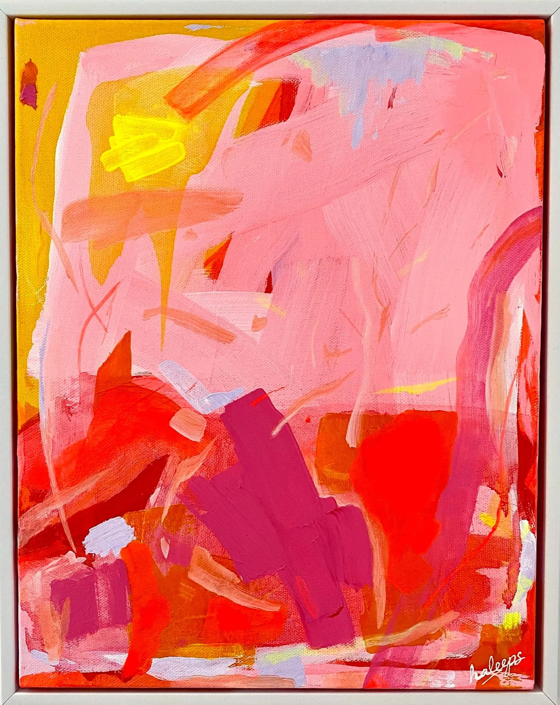 Sun's Out | Acrylic | 2023 | 11"x14" framed in white wood