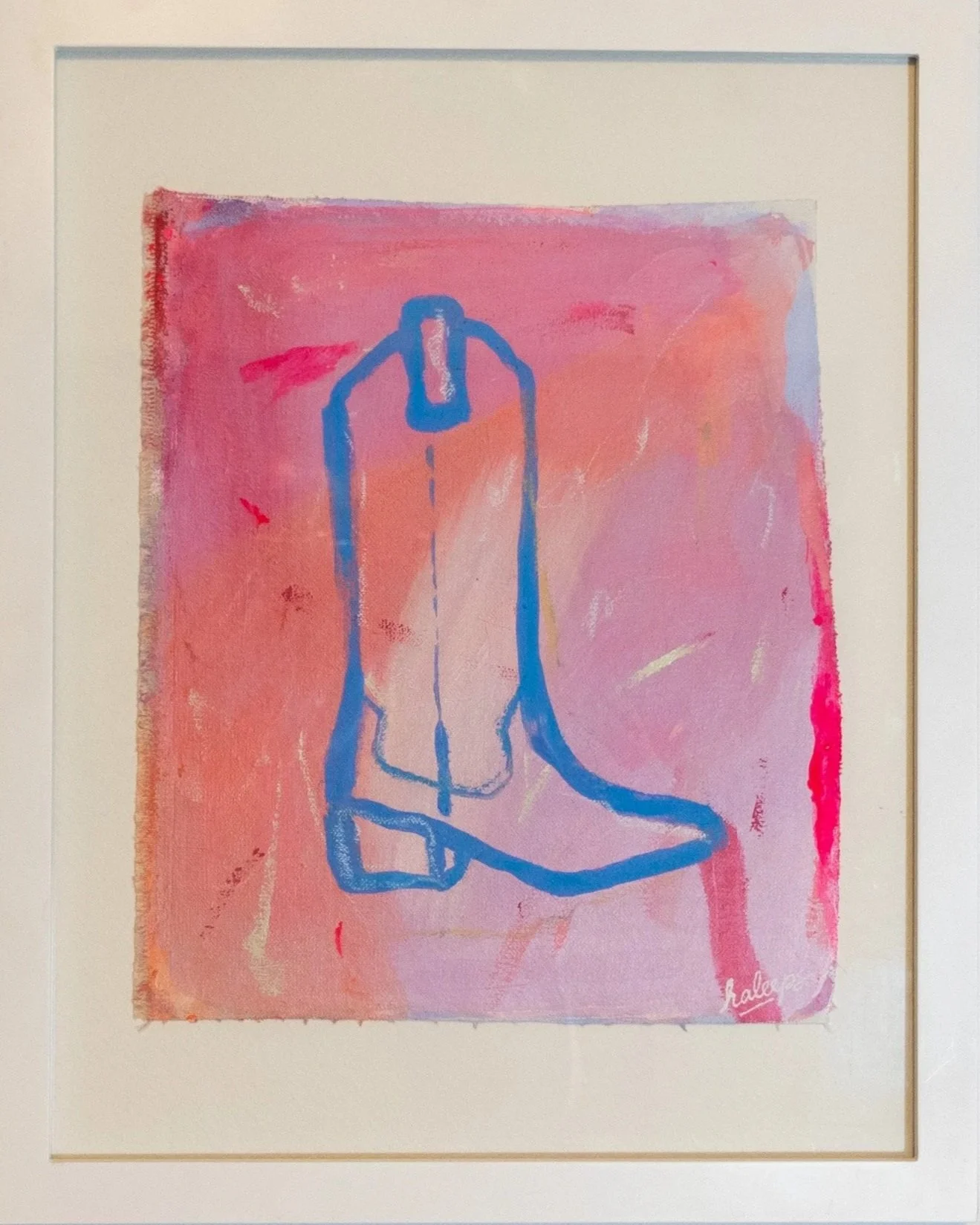 Blue Boots | Acrylic, Pastel | 2023 | *SOLD*