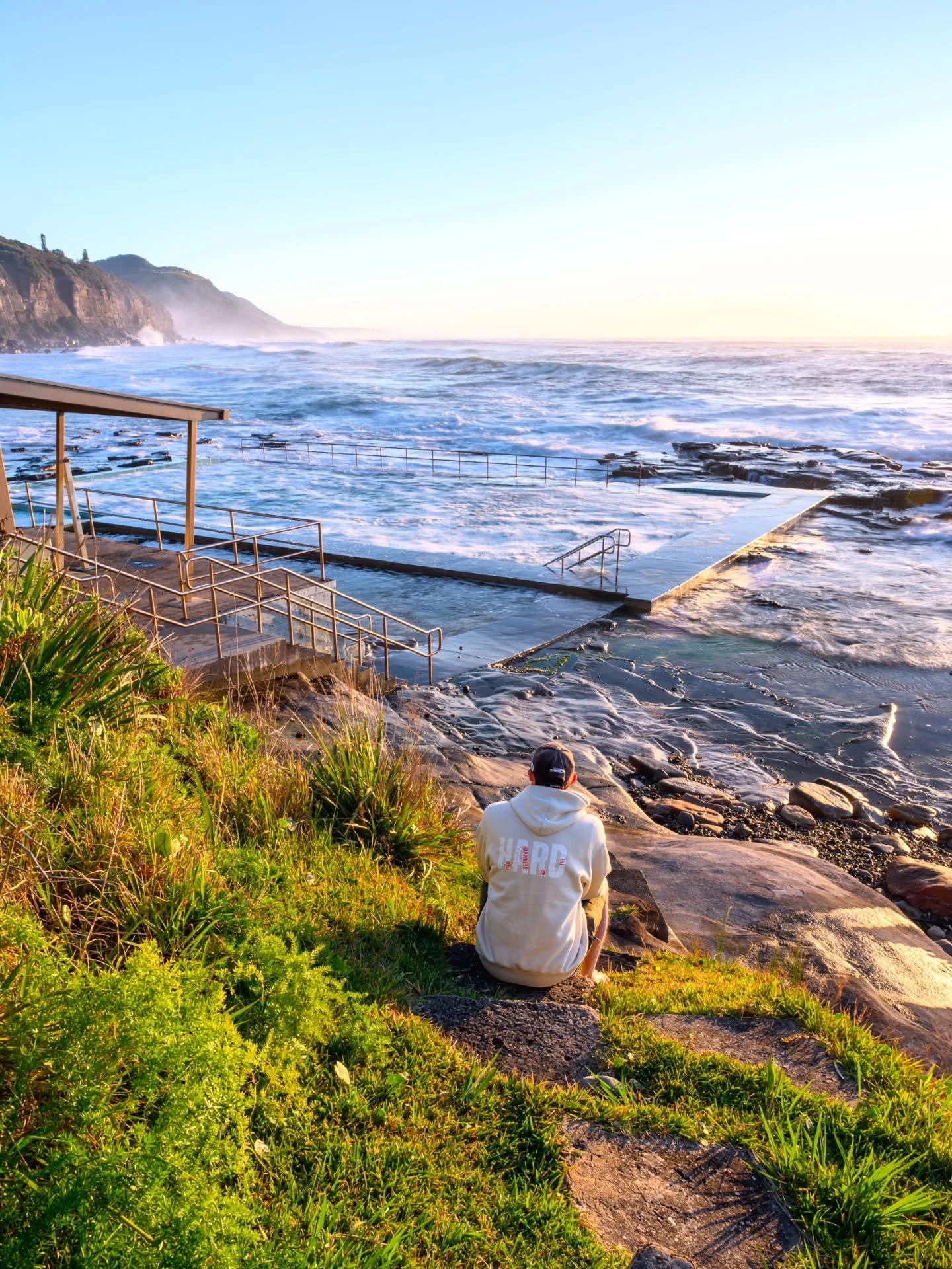 This is an angle I've taken a few times at Coalcliff, this time I felt it needed a human element. Since I was the only one there at this stage, I volunteered myself to get in front of the camera for a change. Set the camera on the tripod with the sel