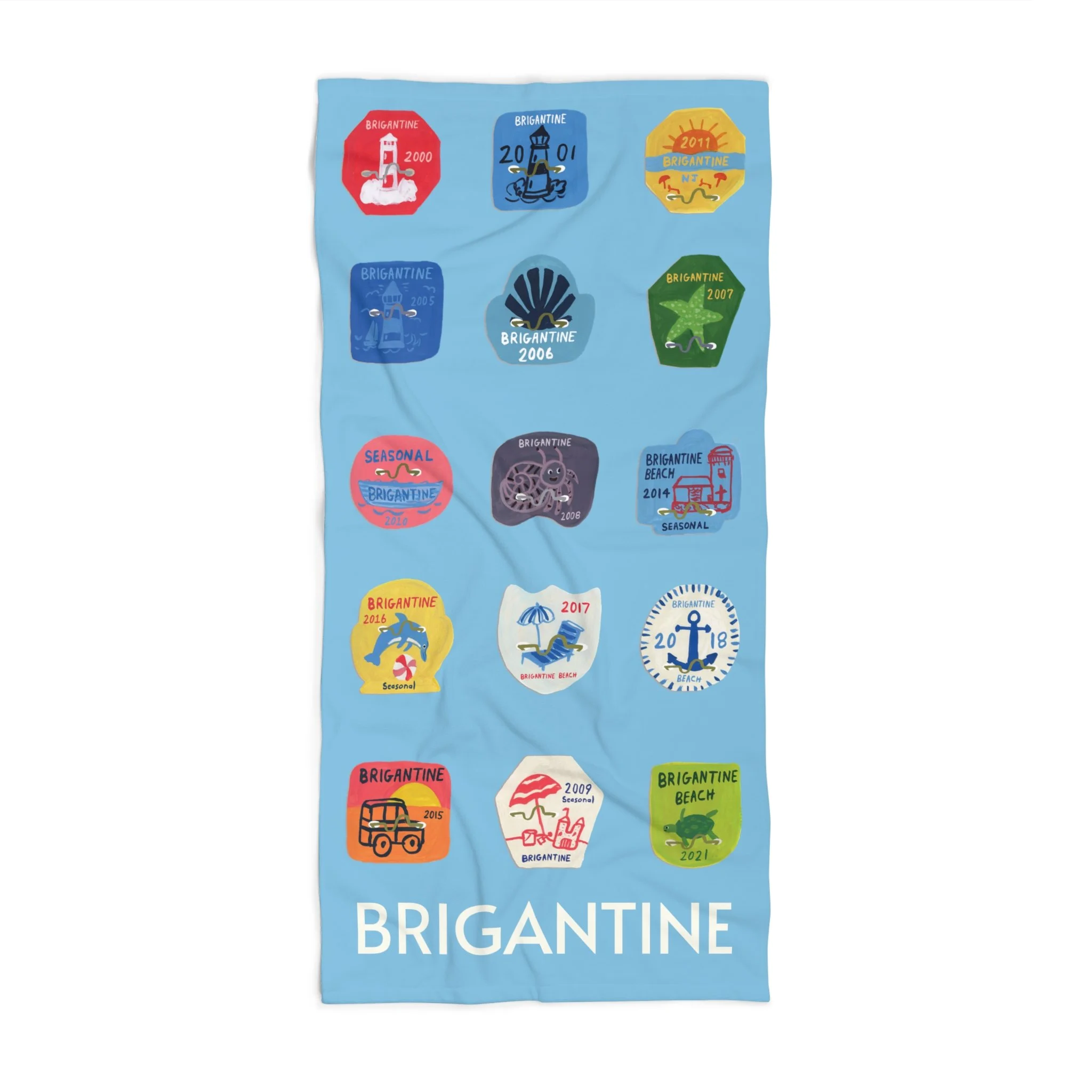 Brigantine  NJ Beach Badge Towel - Personalized