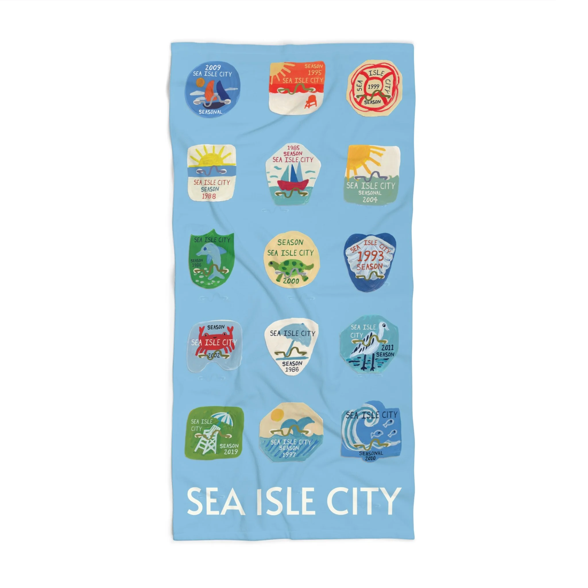 Sea Isle NJ Beach Badge Towel - Personalized