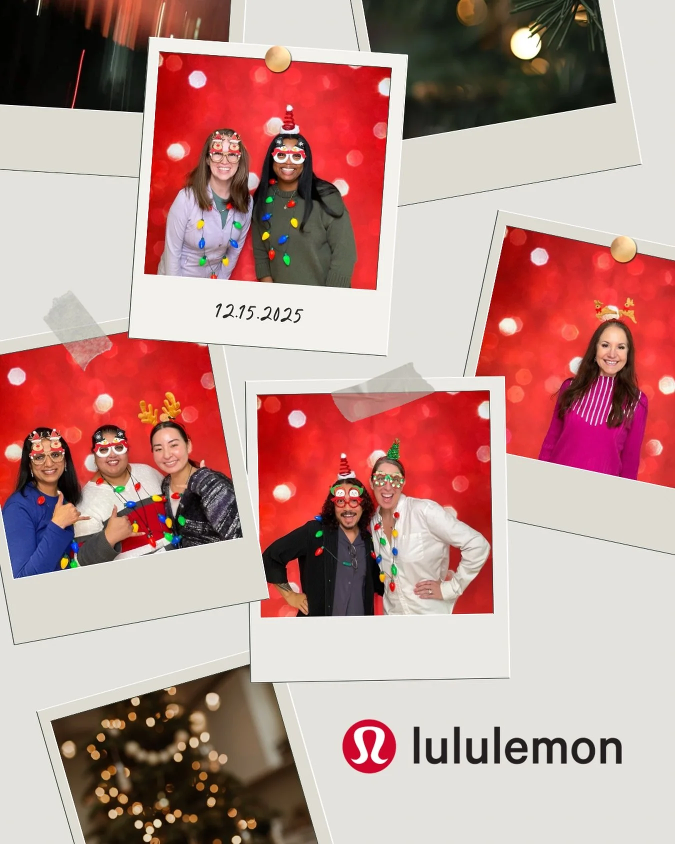 BOLD ✨ BRIGHT ✨ FESTIVE ✨ 
celebrating the season with @lululemon featuring our red sparkle backdrop