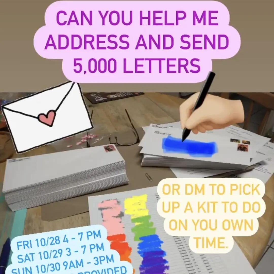 11 days left until Nov 8th, 2022!
We still need help with addressing letter, phone banking, and donations.
- KITS: Come pick up a kit to help write and send out letters to voters
- PHONE BANKING: All you need is a computer, headphone/earphones. A