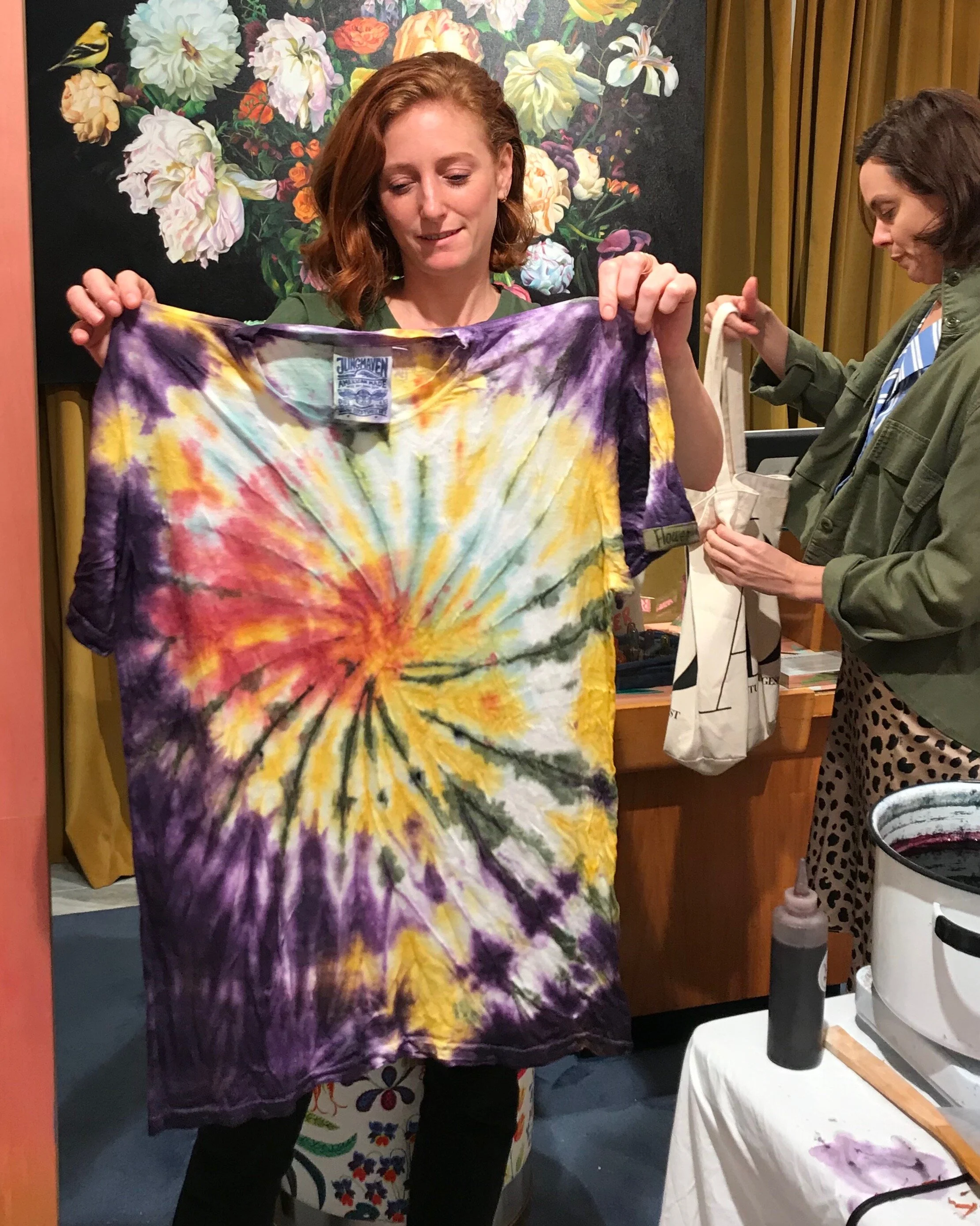 Flower by Edie Parker tie dye pop up. New York City. September 2019.