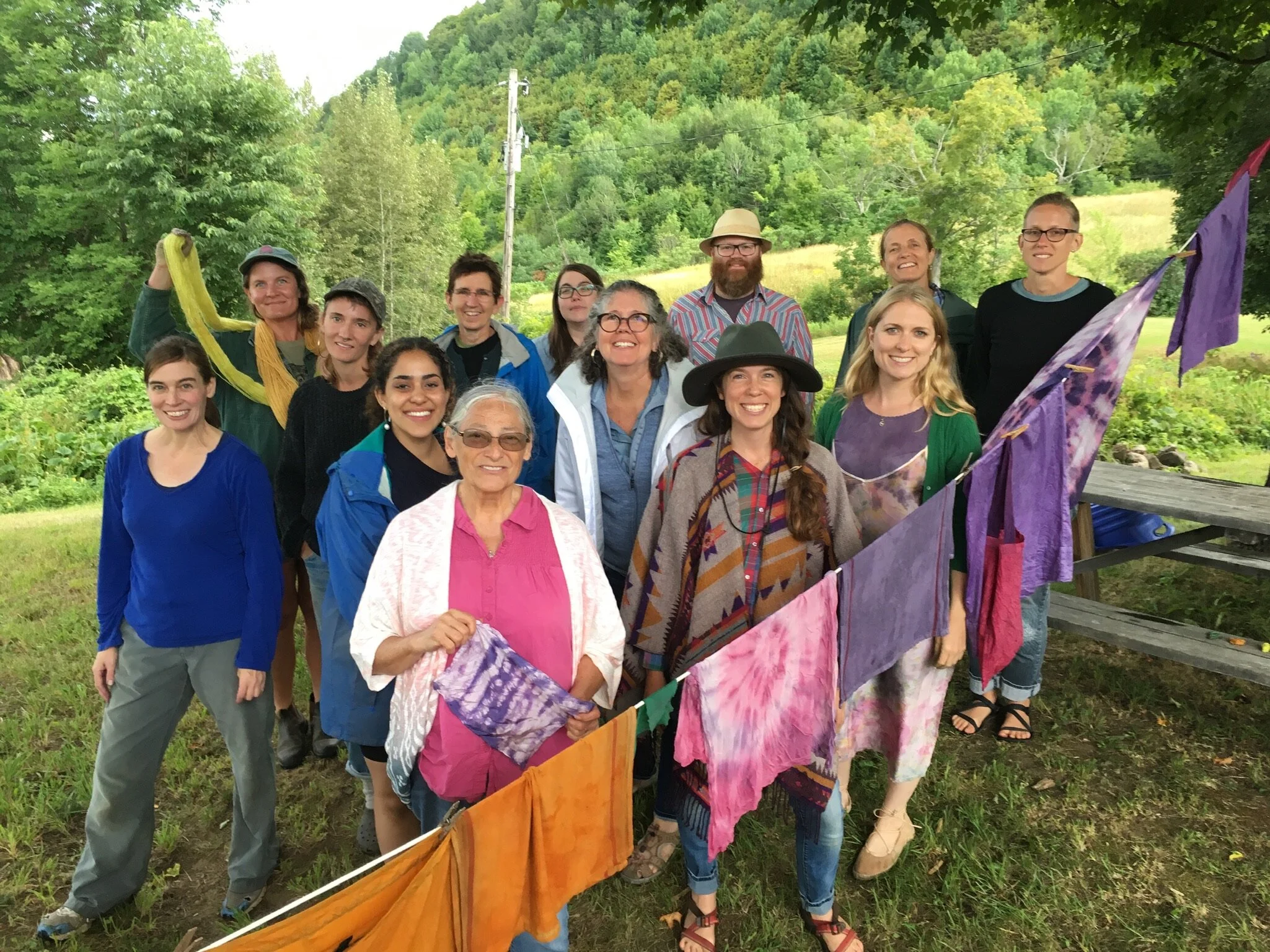Natural dye workshop at Free Verse Farm. August 2019.