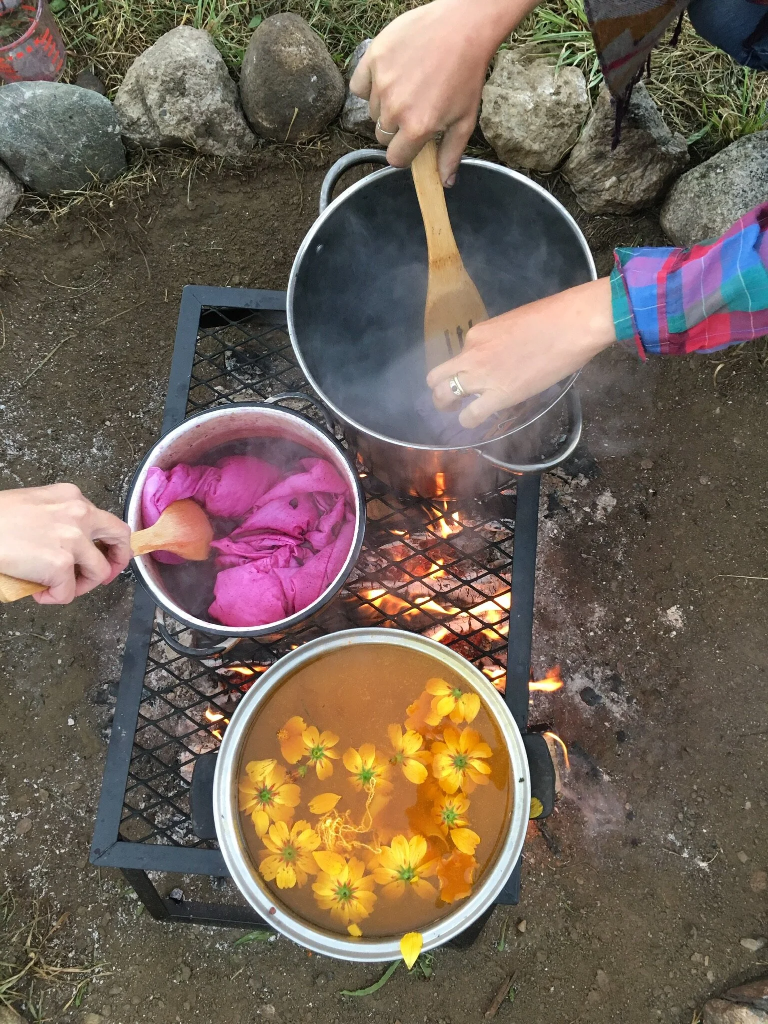 Natural dye workshop at Free Verse Farm. August 2019.