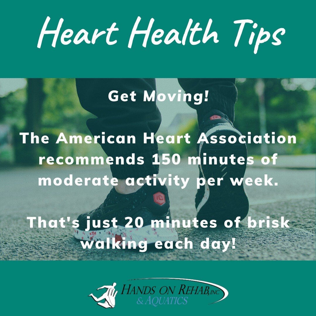 Heart health tip #2! ❤  Get your heart pumping with at least 20 minutes of moderate activity each day. Make it fun-dance along to music, play with your pets, or go for a swim! 

Remember any activity is better than none and the more the better! 🏃&zw