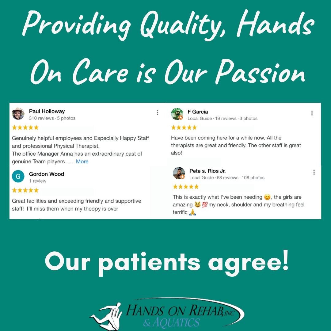 We pride ourselves on delivering the highest quality of care to patients. No matter your injury or condition,  your therapist will work with you every step of the way to help you heal. 🤝

#handsonrehab #physicaltherapyhuntingtonbeach #physicaltherap