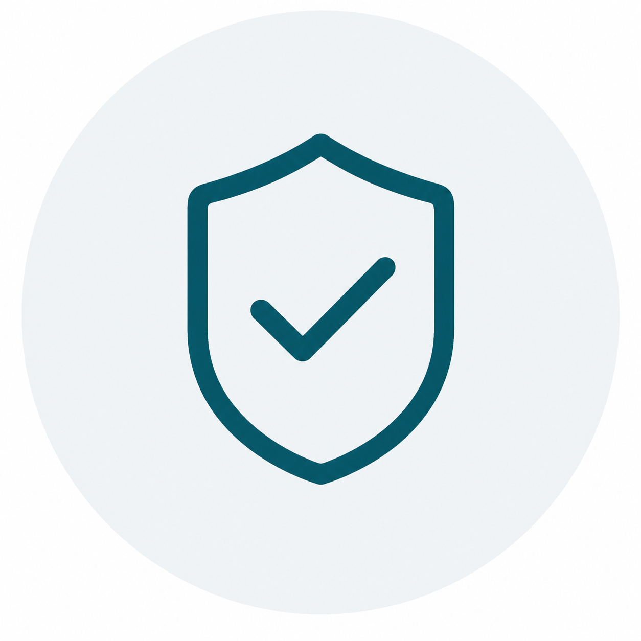 Shield icon with a checkmark inside, indicating security or protection.