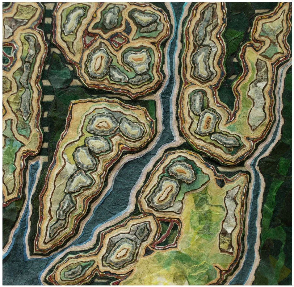 Laura Cannamela
Fly Brook, 2025 Layered cut paper relief collage 
15 x 15 x 2 inches framed 
$1600.00 
e-mail for inquiries: lauracanna@gmail.com