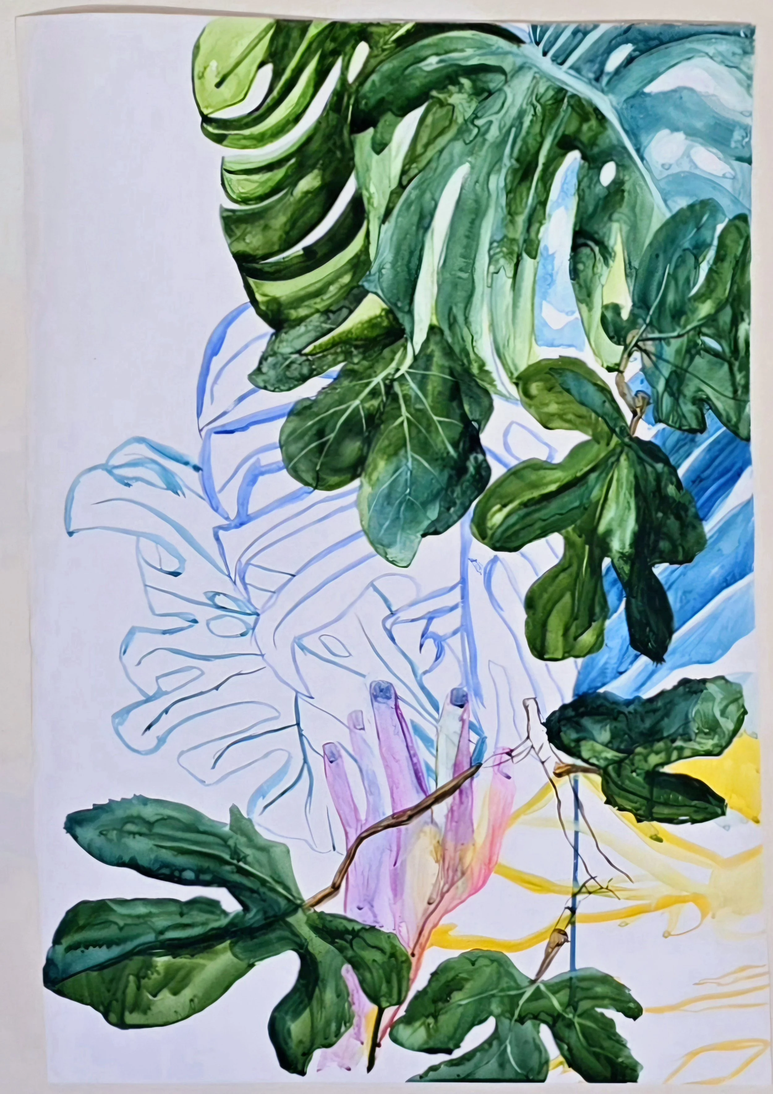 somewhere i have never travelled, gladly beyond (, 2024
watercolor on Yupo on panel
24 x 18 inches
$1000